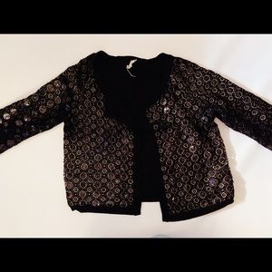 Black & Gold Embellished Cardigan